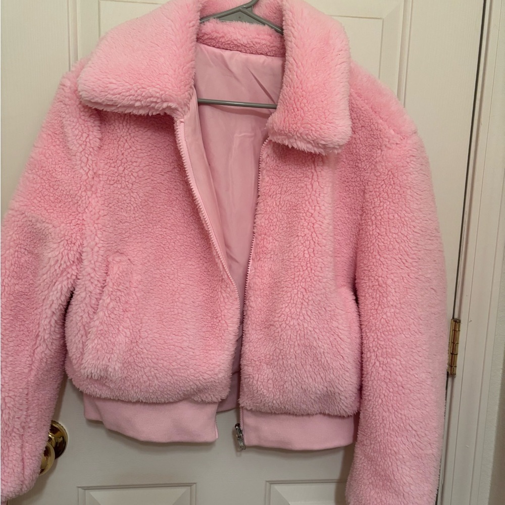Cozy Pink Sherpa Jacket